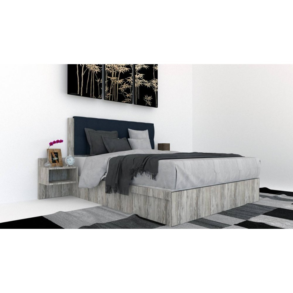 Pat Tapitat LEX 180 cu 2 noptiere, Decor K084 / Peru 09