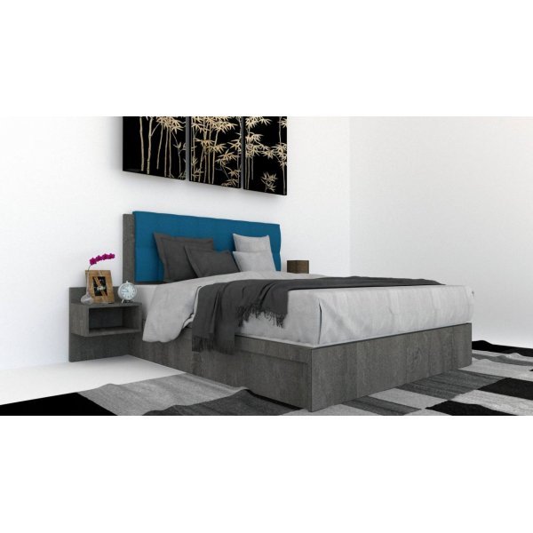 Pat Tapitat LEX 120 cu 2 noptiere, Decor K352 / Rico 11