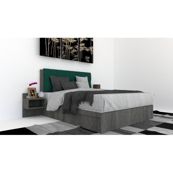 Pat Tapitat LEX 140 cu 2 noptiere, Decor K352 / Kronos 04