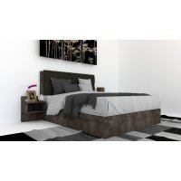 Pat Tapitat LEX 160 cu 2 noptiere Decor 4299 / Kronos 34