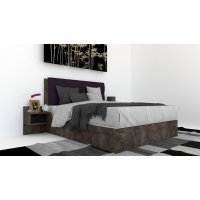 Pat Tapitat LEX 160 cu 2 noptiere Decor 4299 / Malaga 13