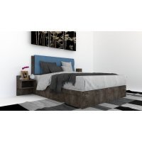 Pat Tapitat LEX 140 cu 2 noptiere, Decor 4299 / Aura 12