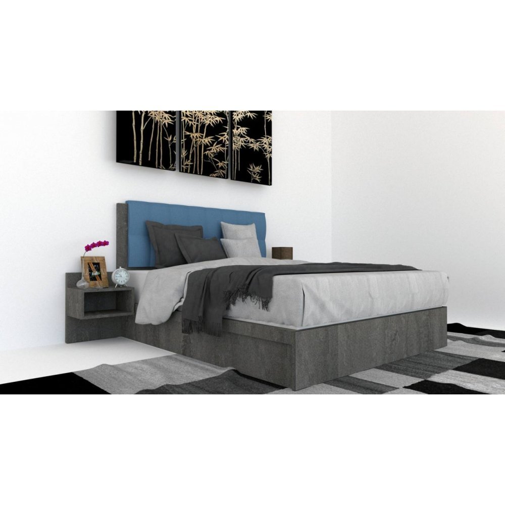 Pat Tapitat LEX 160 cu 2 noptiere Decor K352 / Aura 12