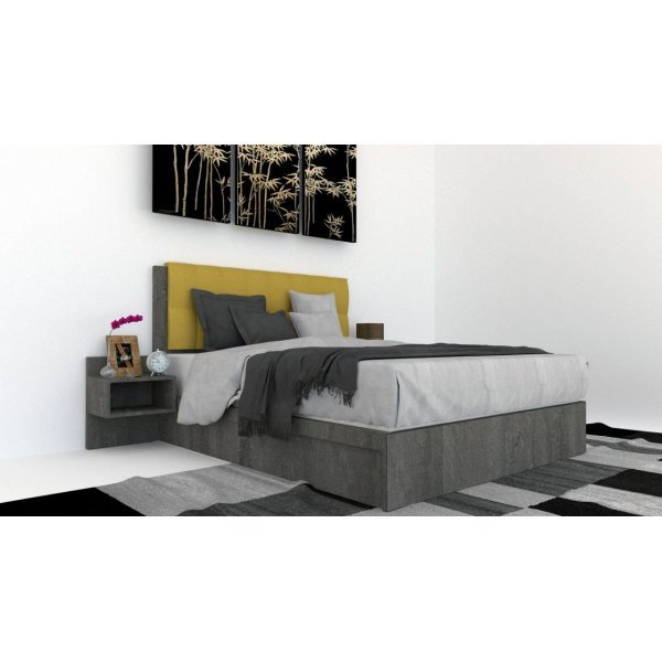 Pat Tapitat LEX 160 cu 2 noptiere, Decor K352 / Rico 10