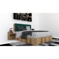 Pat Tapitat LEX 180 cu 2 noptiere, Decor K366 / Kronos 04