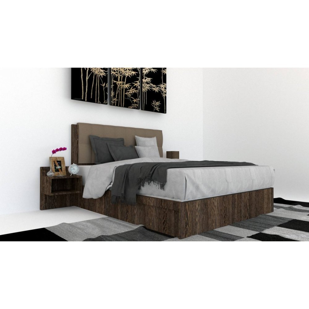 Pat Tapitat LEX 180 cu 2 noptiere, Decor 7648 / Haiti 03