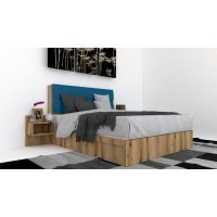 Pat Tapitat LEX 180 cu 2 noptiere, Decor K365 / Rico 11