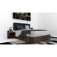 Pat Tapitat LEX 140 cu 2 noptiere, Decor 7648 / Peru 09