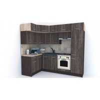 Bucatarie de Colt BIG GENA NEW DR. 140-250, Wenge / Decor 7648