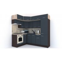 Bucatarie de Colt BIG GENA NEW DR. 160-230, Wenge / Decor 0164