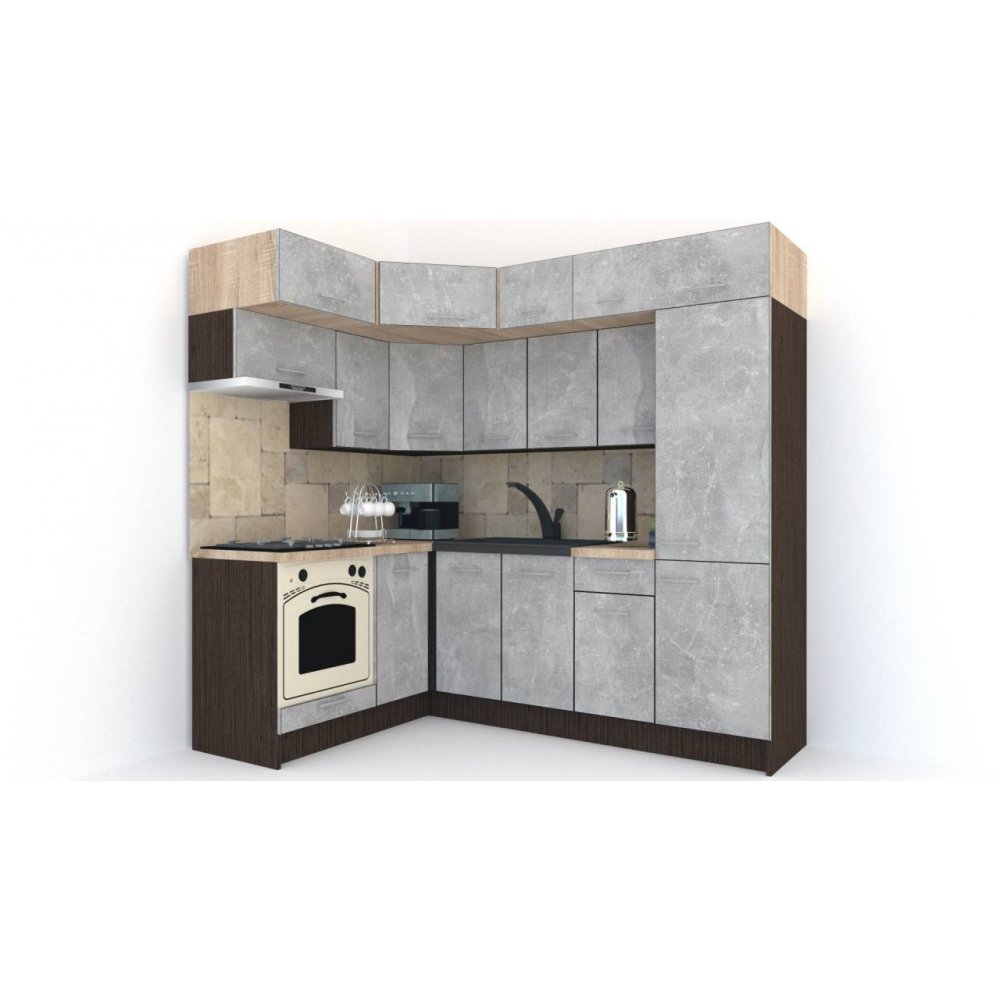 Bucatarie de Colt BIG GENA NEW DR. 160-230, Wenge / Decor 4298