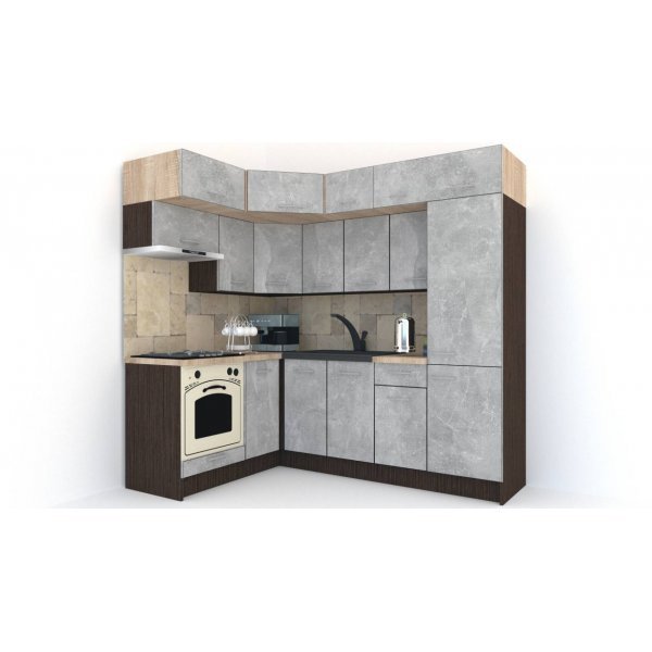Bucatarie de Colt BIG GENA NEW DR. 160-230, Wenge / Decor 4298