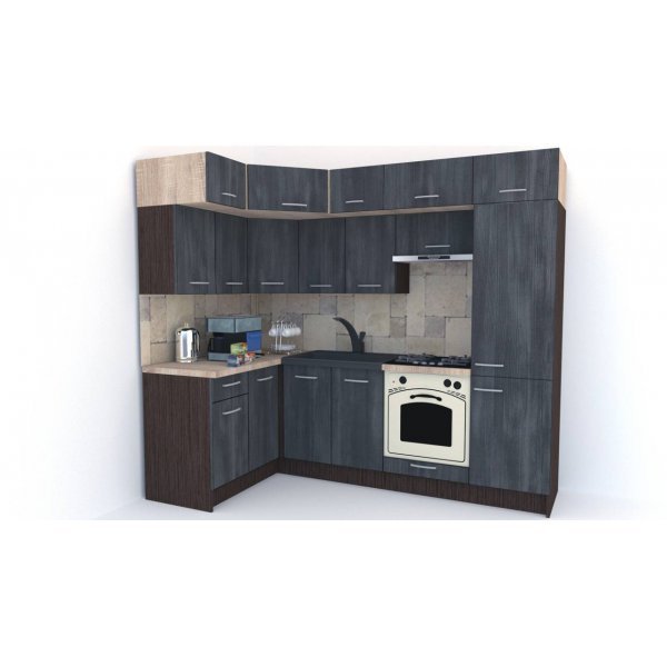 Bucatarie de Colt BIG GENA NEW DR. 140-250, Wenge / Decor 8509