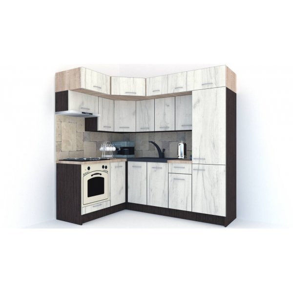Bucatarie de Colt BIG GENA NEW DR. 160-230, Wenge / Decor K001