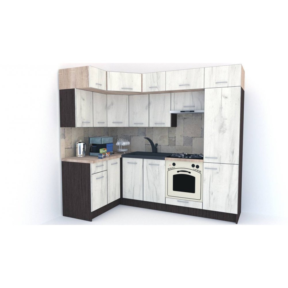 Bucatarie de Colt BIG GENA NEW DR. 140-250, Wenge / Decor K001