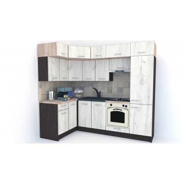 Bucatarie de Colt BIG GENA NEW DR. 140-250, Wenge / Decor K001