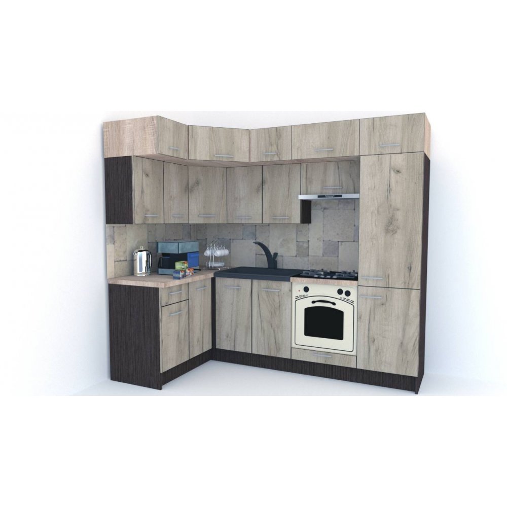 Bucatarie de Colt BIG GENA NEW DR. 140-250, Wenge / Decor K001