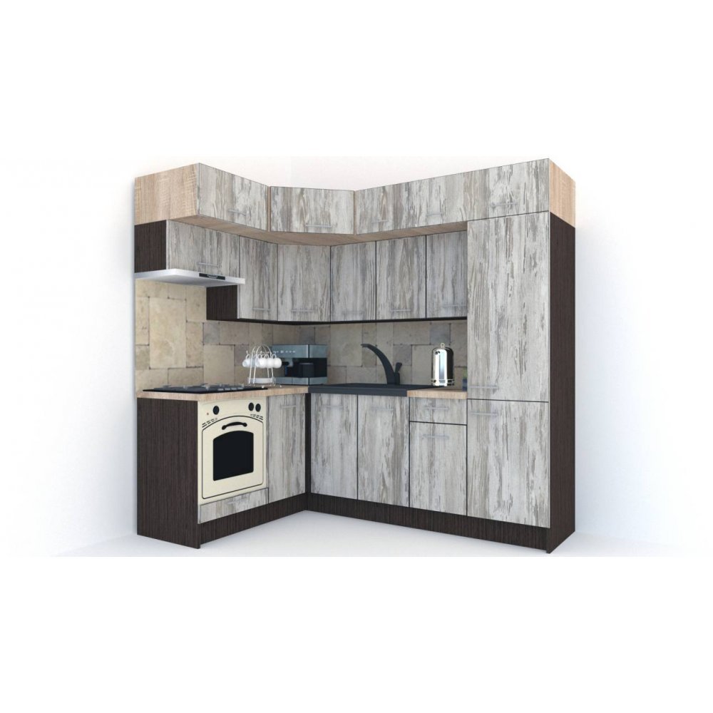 Bucatarie de Colt BIG GENA NEW DR. 160-230, Wenge / Decor K084
