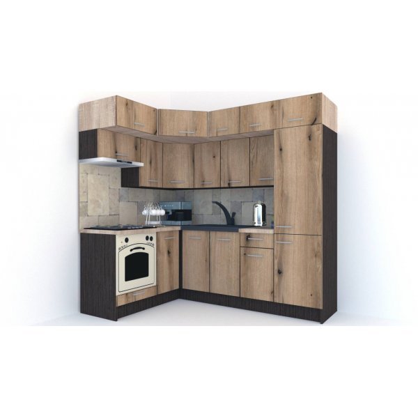 Bucatarie de Colt BIG GENA NEW DR. 160-230, Wenge / Decor K365
