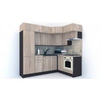 Bucatarie de Colt BIG GENA NEW ST. 160-230, Wenge / Decor 3025