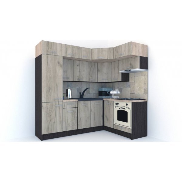 Bucatarie de Colt BIG GENA NEW ST. 160-230, Wenge / Decor K002