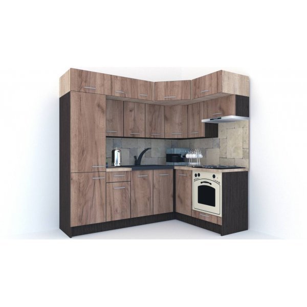 Bucatarie de Colt BIG GENA NEW ST. 160-230, Wenge / Decor K004