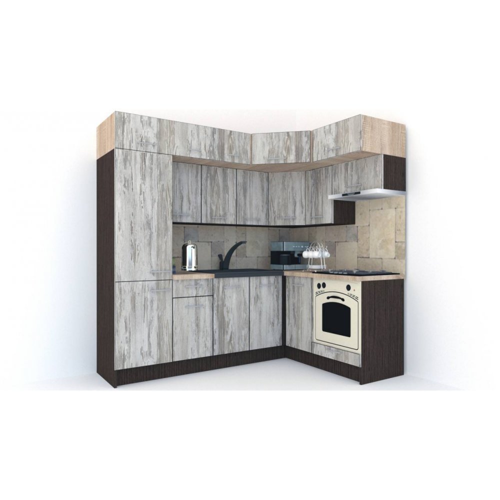 Bucatarie de Colt BIG GENA NEW ST. 160-230, Wenge / Decor K084