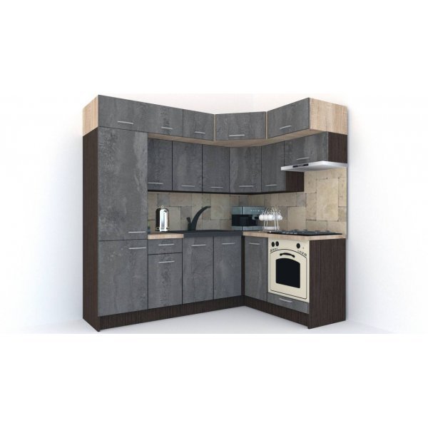 Bucatarie de Colt BIG GENA NEW ST. 160-230, Wenge / Decor K352