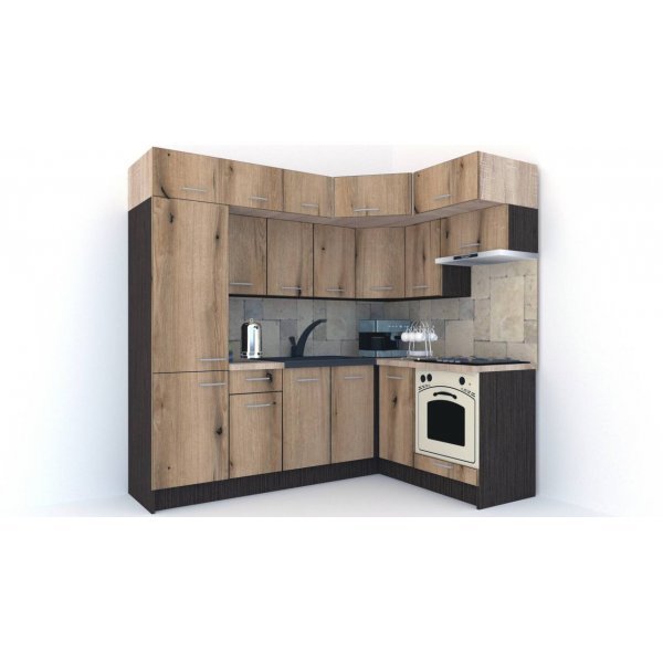 Bucatarie de Colt BIG GENA NEW ST. 160-230, Wenge / Decor K365