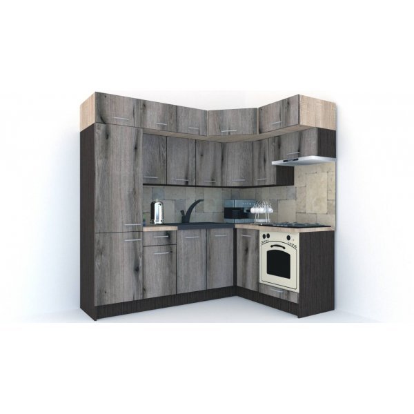 Bucatarie de Colt BIG GENA NEW ST. 160-230, Wenge / Decor K366