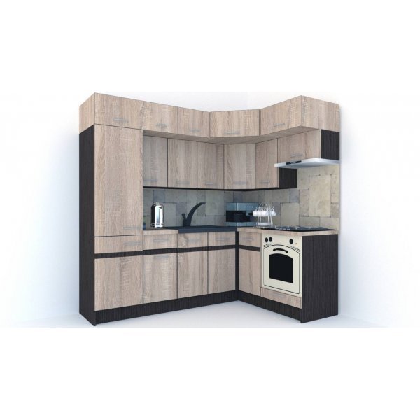Bucatarie de Colt BIG GENA NEW ST. 160-230, Stejar Sonoma