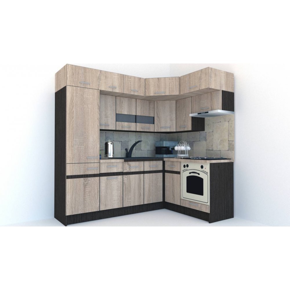 Bucatarie de Colt BIG GENA NEW ST. 160-230, Stejar Sonoma A