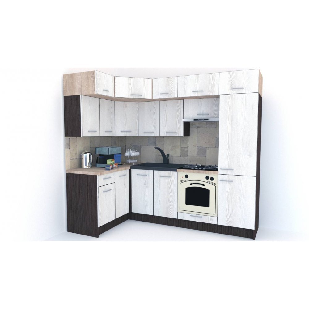 Bucatarie de Colt BIG GENA NEW DR. 140-250, Wenge / Decor K010