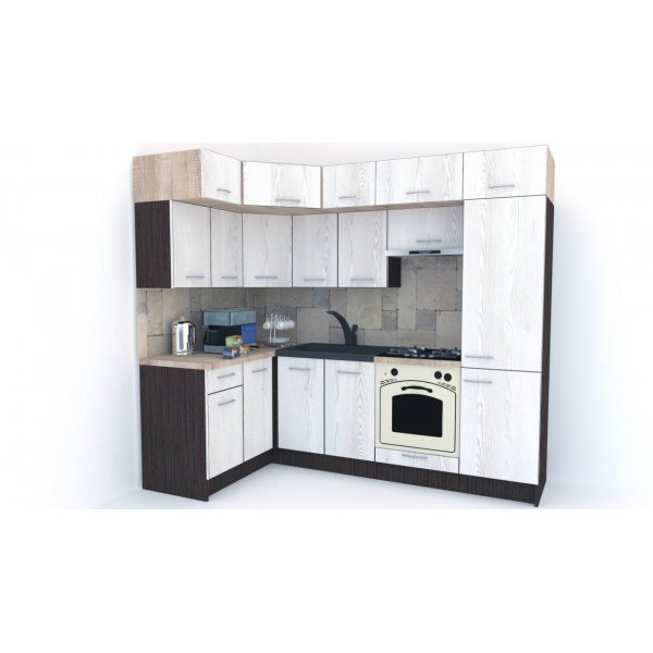 Bucatarie de Colt BIG GENA NEW DR. 140-250, Wenge / Decor K010