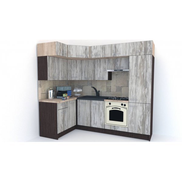 Bucatarie de Colt BIG GENA NEW DR. 140-250, Wenge / Decor K084