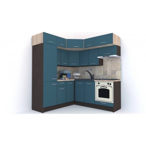 Bucatarie de Colt BIG GENA NEW DR. 190-200, Wenge / Decor 0244