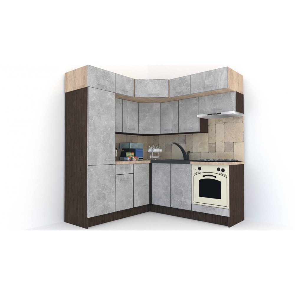 Bucatarie de Colt BIG GENA NEW DR. 190-200, Wenge / Decor 4298