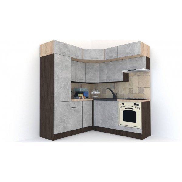 Bucatarie de Colt BIG GENA NEW DR. 190-200, Wenge / Decor 4298