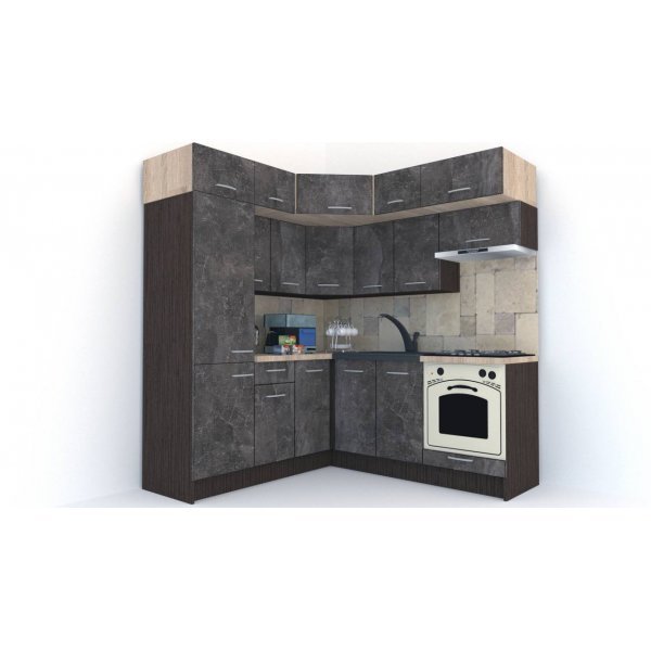Bucatarie de Colt BIG GENA NEW DR. 190-200, Wenge / Decor 4299