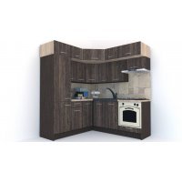Bucatarie de Colt BIG GENA NEW DR. 190-200, Wenge / Decor 7648