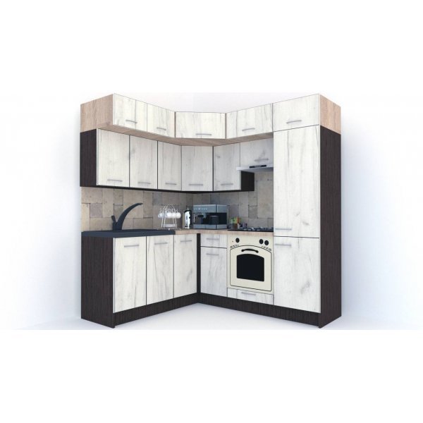 Bucatarie de Colt BIG GENA NEW DR. 180-210, Wenge / Decor K001