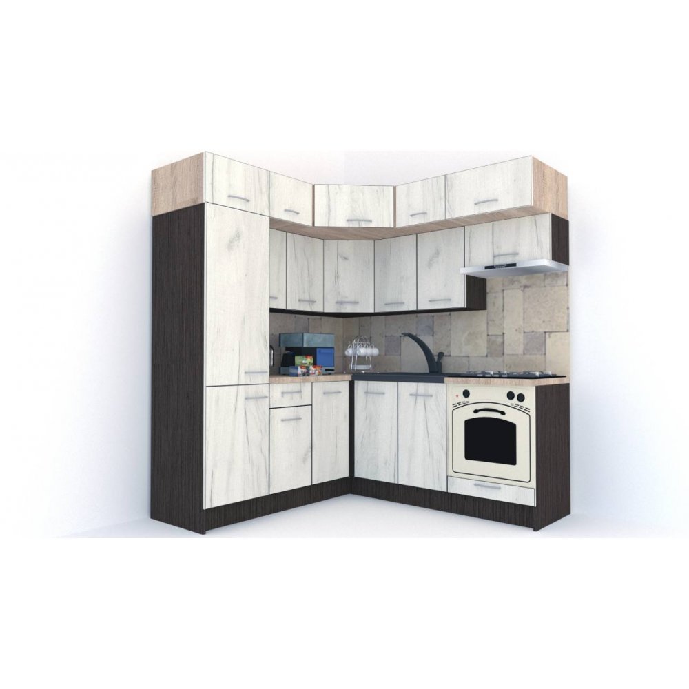 Bucatarie de Colt BIG GENA NEW DR. 190-200, Wenge / Decor K001