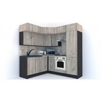 Bucatarie de Colt BIG GENA NEW DR. 180-210, Wenge / Decor K002