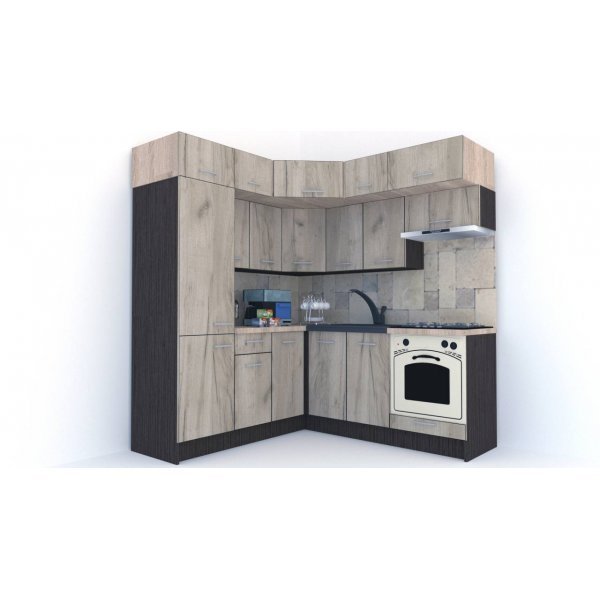 Bucatarie de Colt BIG GENA NEW DR. 190-200, Wenge / Decor K002