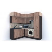 Bucatarie de Colt BIG GENA NEW DR. 180-210, Wenge / Decor K004