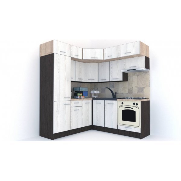 Bucatarie de Colt BIG GENA NEW DR. 190-200, Wenge / Decor K010