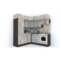 Bucatarie de Colt BIG GENA NEW DR. 190-200, Wenge / Decor K084