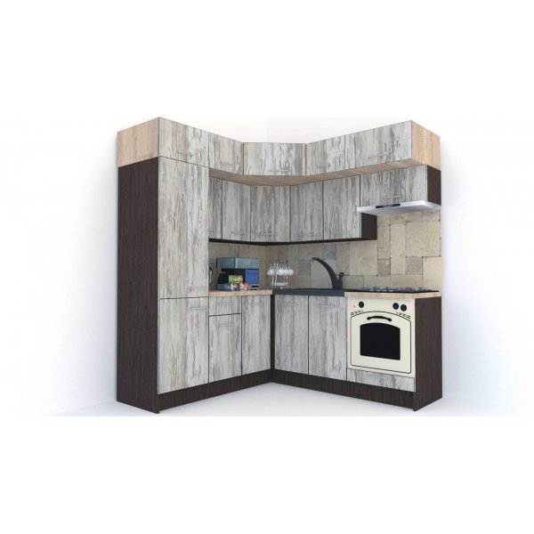 Bucatarie de Colt BIG GENA NEW DR. 190-200, Wenge / Decor K084