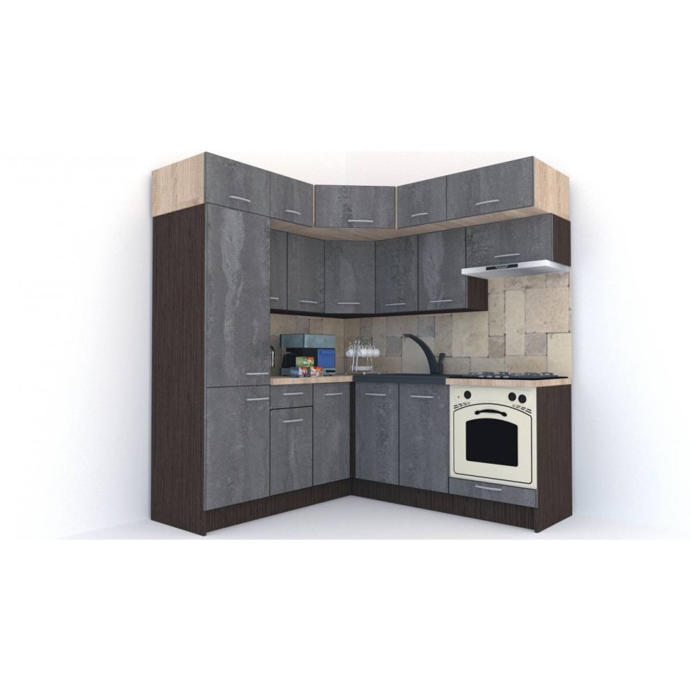 Bucatarie de Colt BIG GENA NEW DR. 190-200, Wenge / Decor K352