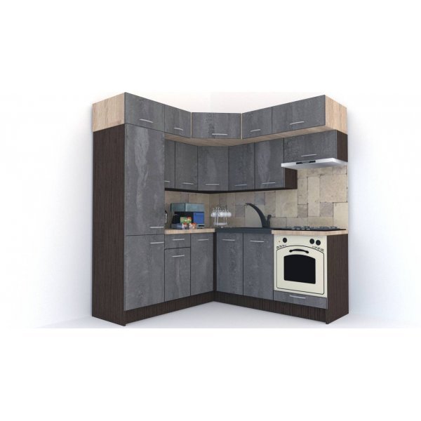 Bucatarie de Colt BIG GENA NEW DR. 190-200, Wenge / Decor K352